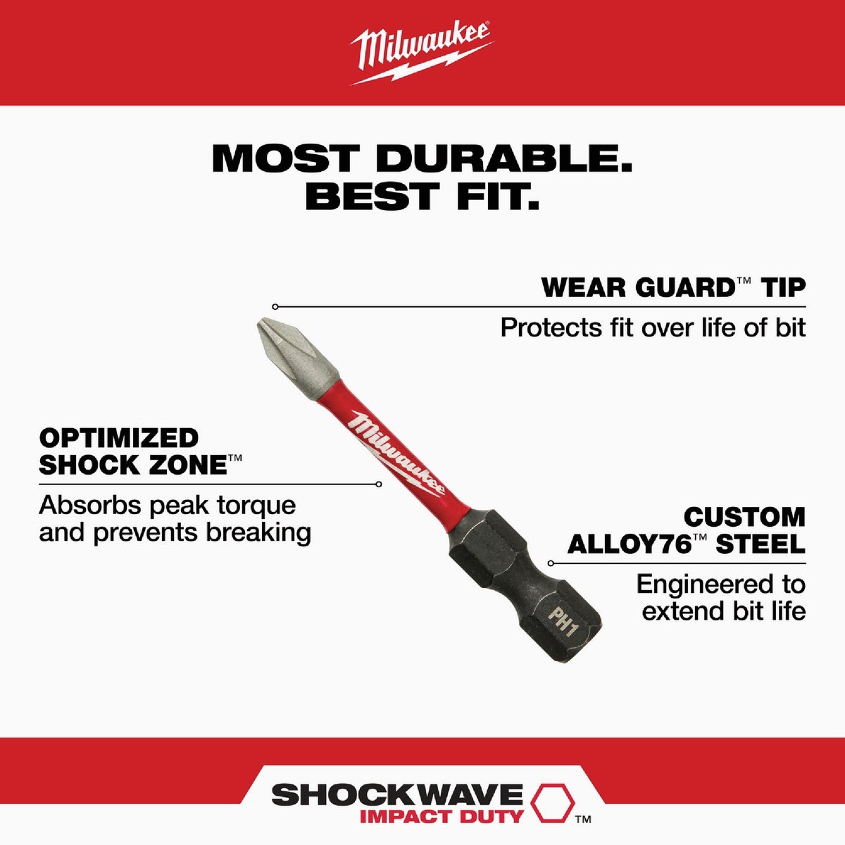 Milwaukee SHOCKWAVE Impact Duty Drill & Drive Set (50-Piece) Image 4