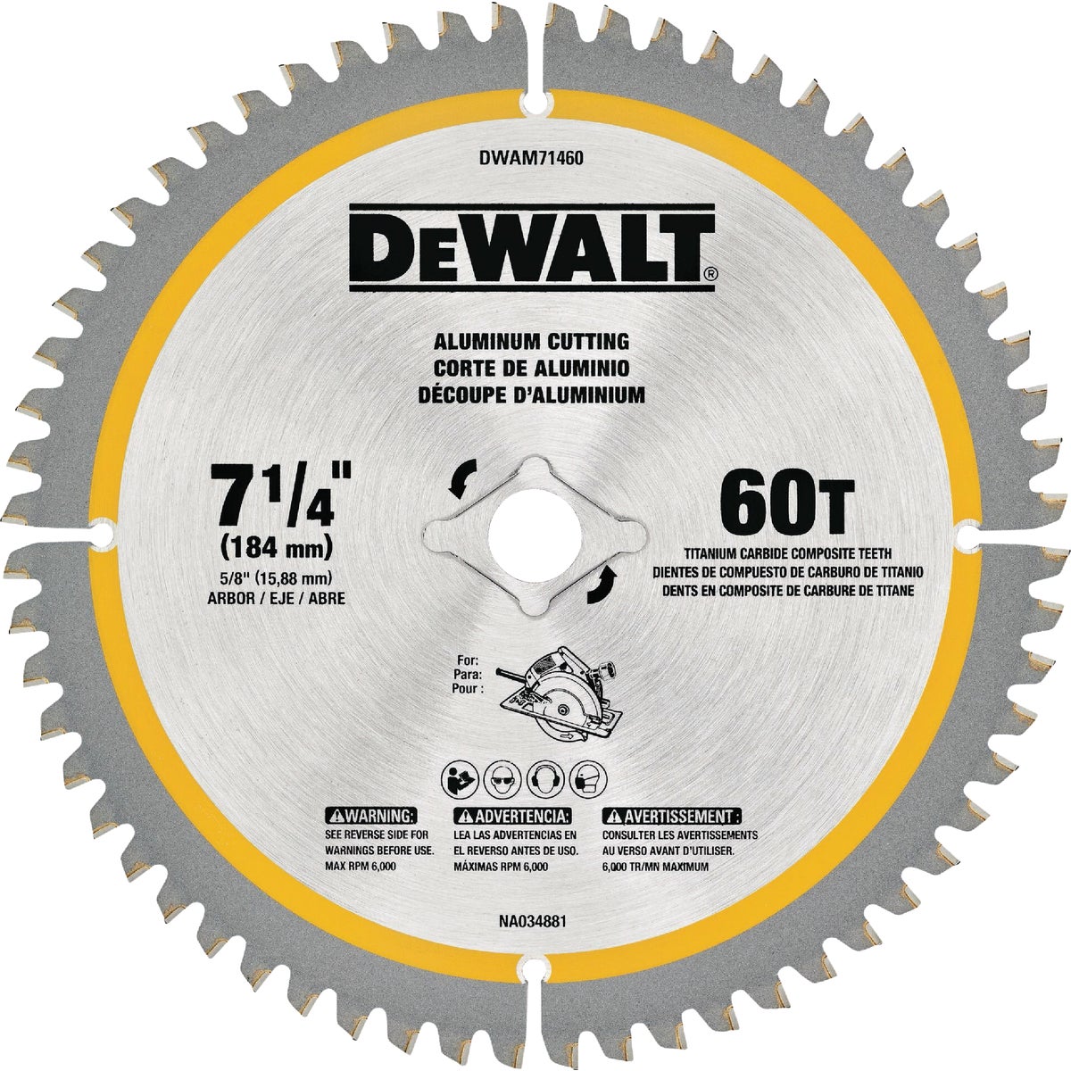 DEWALT Elite Series 7-1/4 In. 60-Tooth Circular Saw Blade Image 1