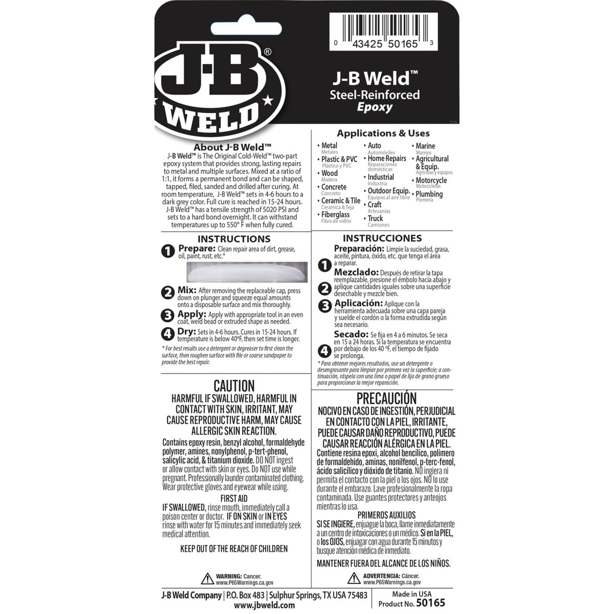 J-B Weld 0.85 Oz. Original Epoxy, Syringe Image 7