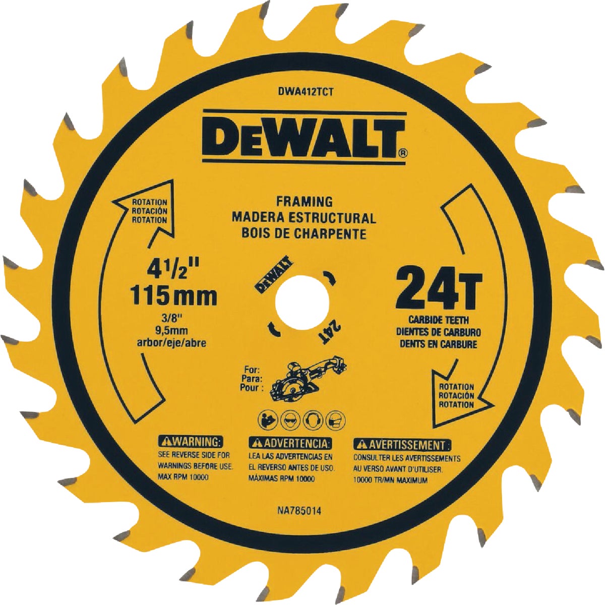 DEWALT ATOMIC 4-1/2 In. 24-Tooth Circular Saw Blade