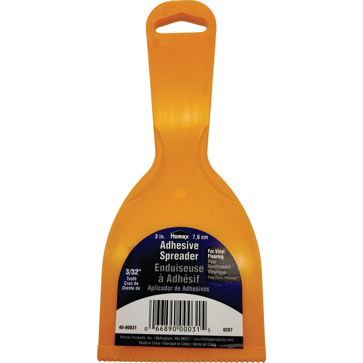 Homax 3 In. 3/32 In. V-Notch Adhesive Spreader