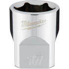 Milwaukee 3/8 In. Drive 17 mm 6-Point Shallow Metric Socket with FOUR FLAT Sides Image 1