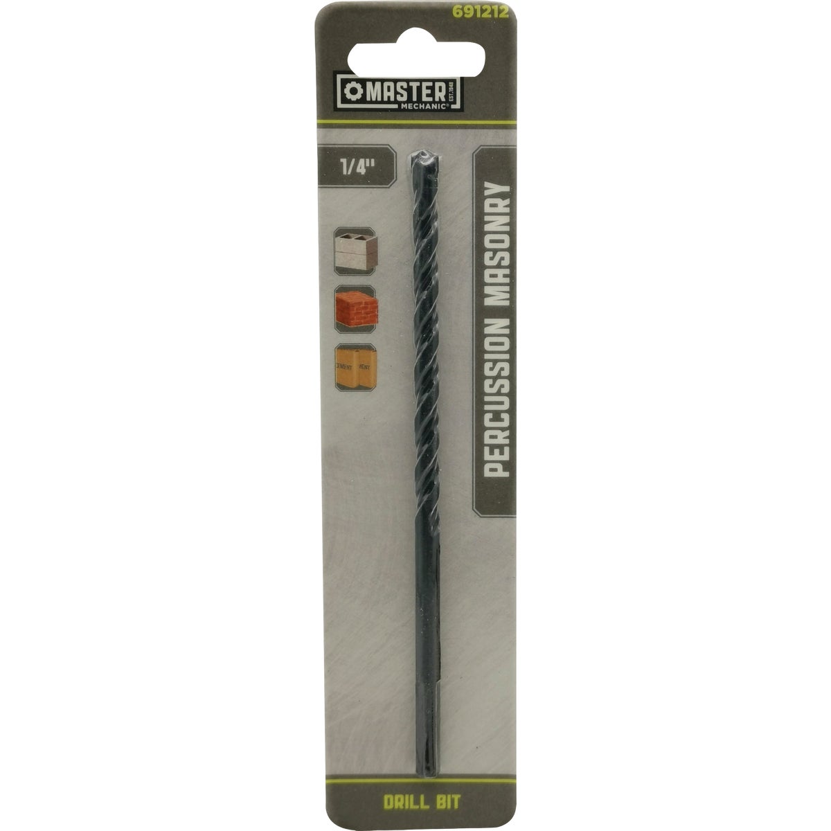 Master Mechanic 1/4 In. x 6 In. Percussion Masonry Drill Bit