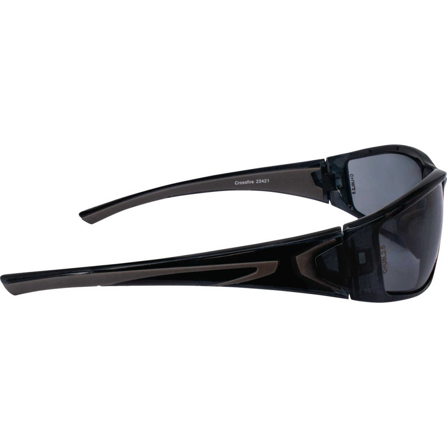 Crossfire RPG Premium Crystal Black Frame Safety Glasses with Smoke Lens Image 5