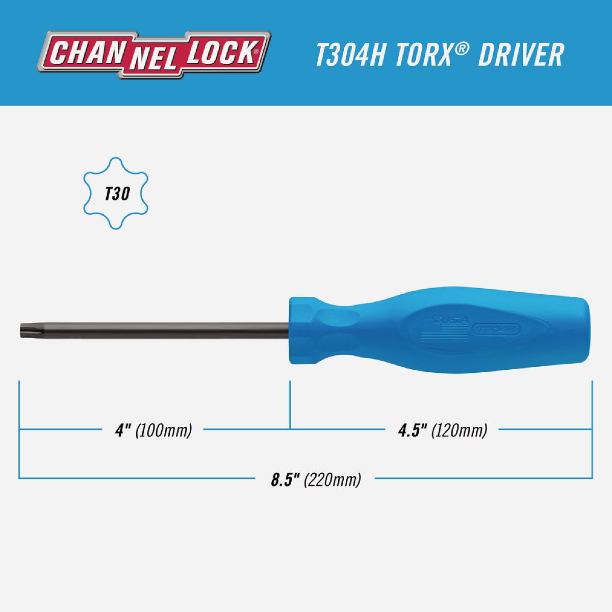 Channellock T30 x 4 In. Professional Torx Screwdriver Image 2