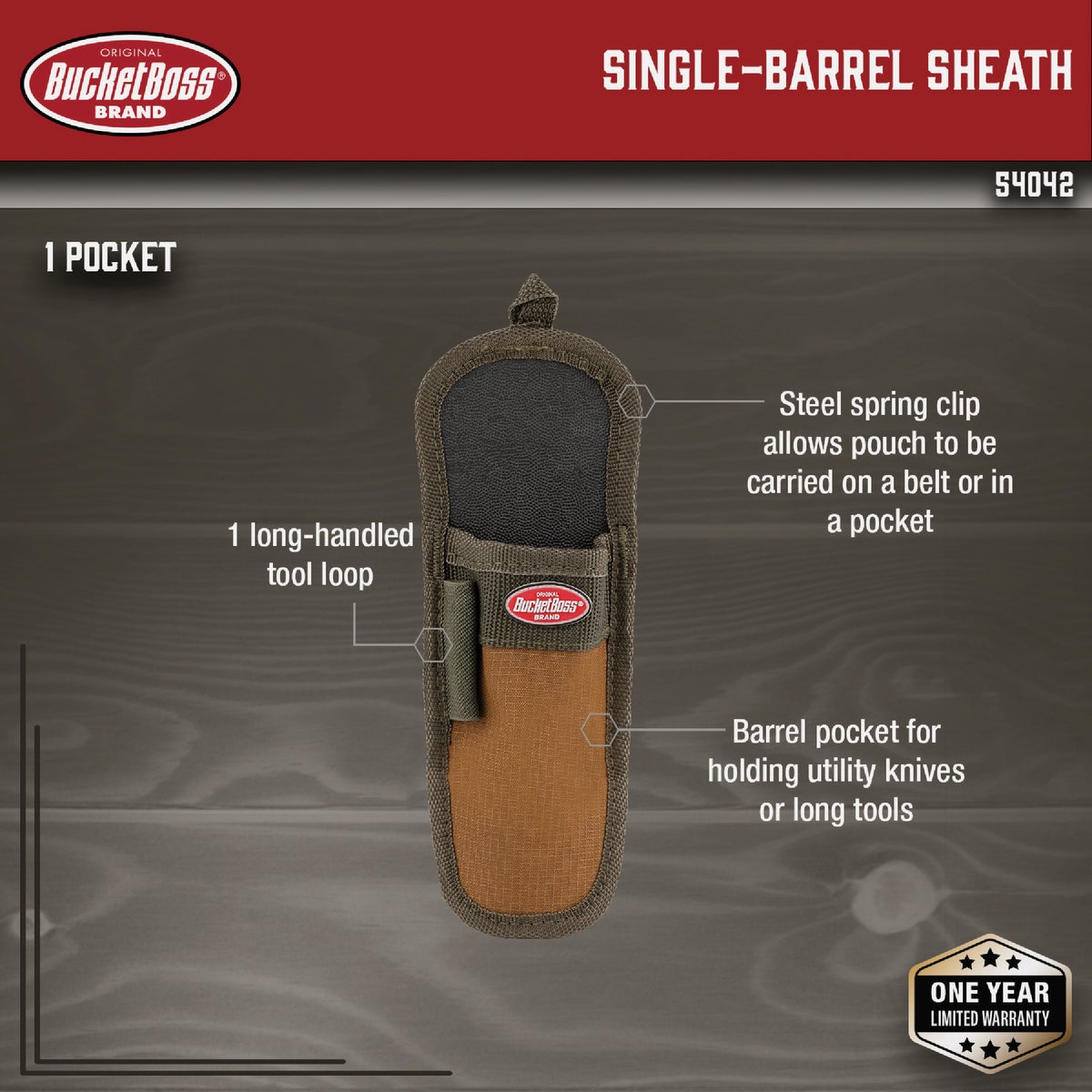Bucket Boss Single-Barrel Tool Sheath Image 2