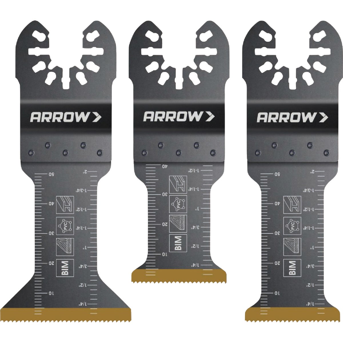 ArrowTitanium Metal/Wood Variety Pack Oscillating Tool Blade (3-Piece)