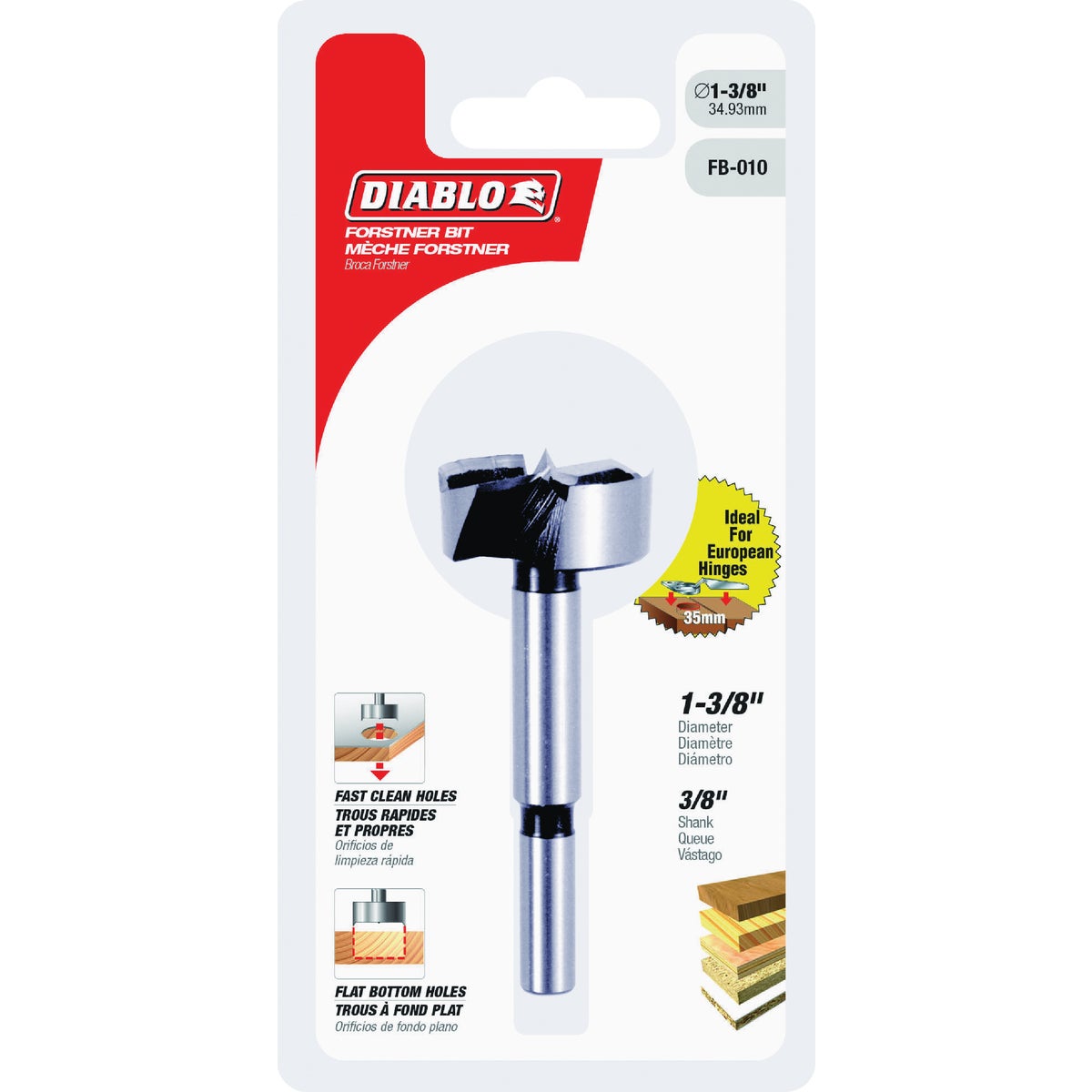 Diablo 1-3/8 In. x 3-1/2 In. HSS Forstner Drill Bit