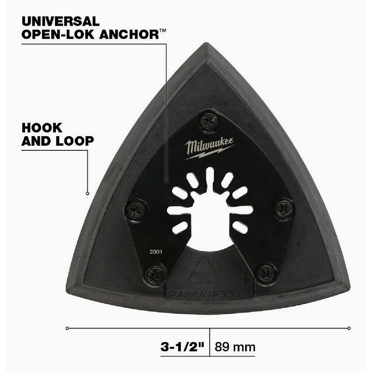 Milwaukee OPEN-LOK 3-1/2 In. Triangle Sanding Pad Image 2