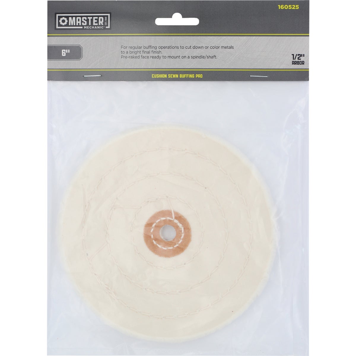 Master Mechanic 6 In. Cushion Sewn Buffing Pad