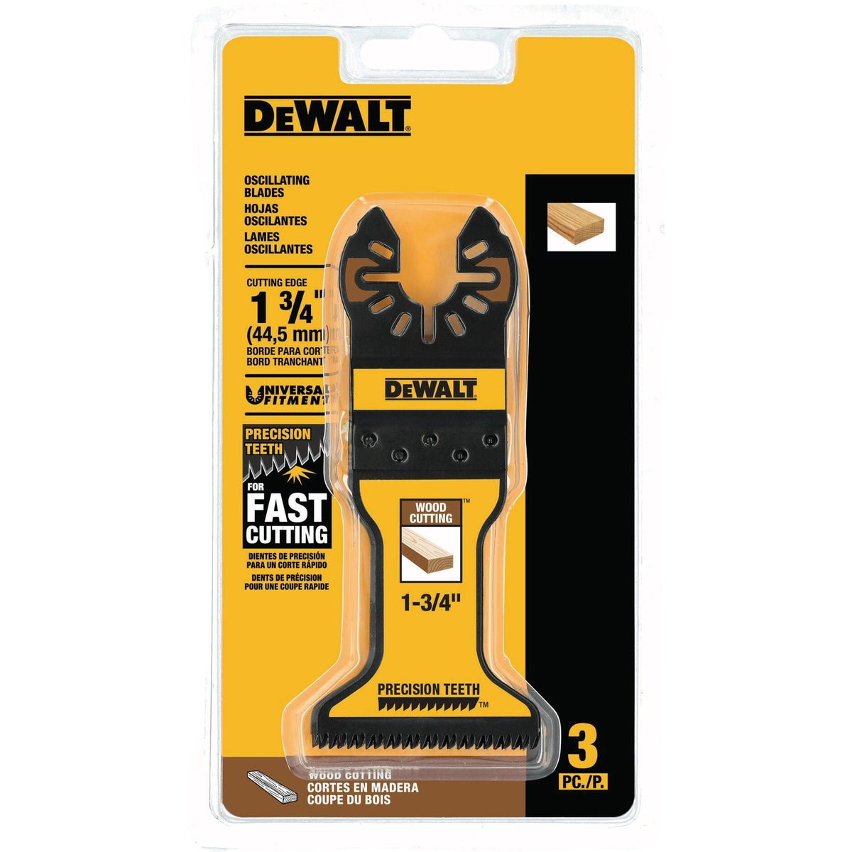 DEWALT 1-3/4 In. Precision Wood Oscillating Tool Blade (3-Pack) Image 2