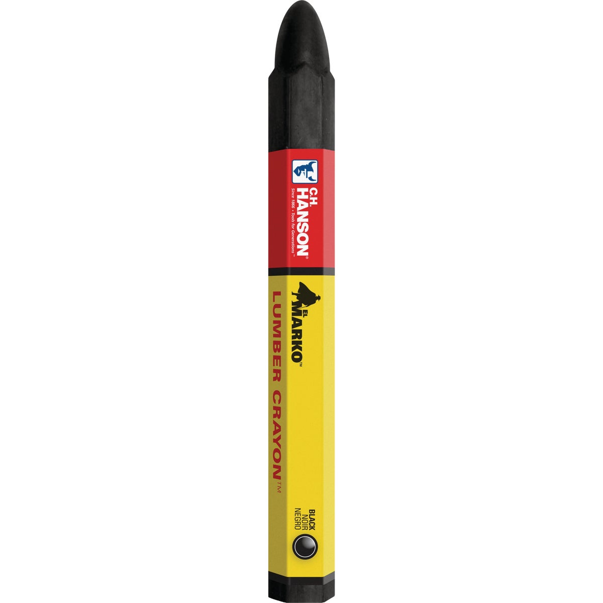 CH Hanson Black Lumber Crayon (12-Pack)