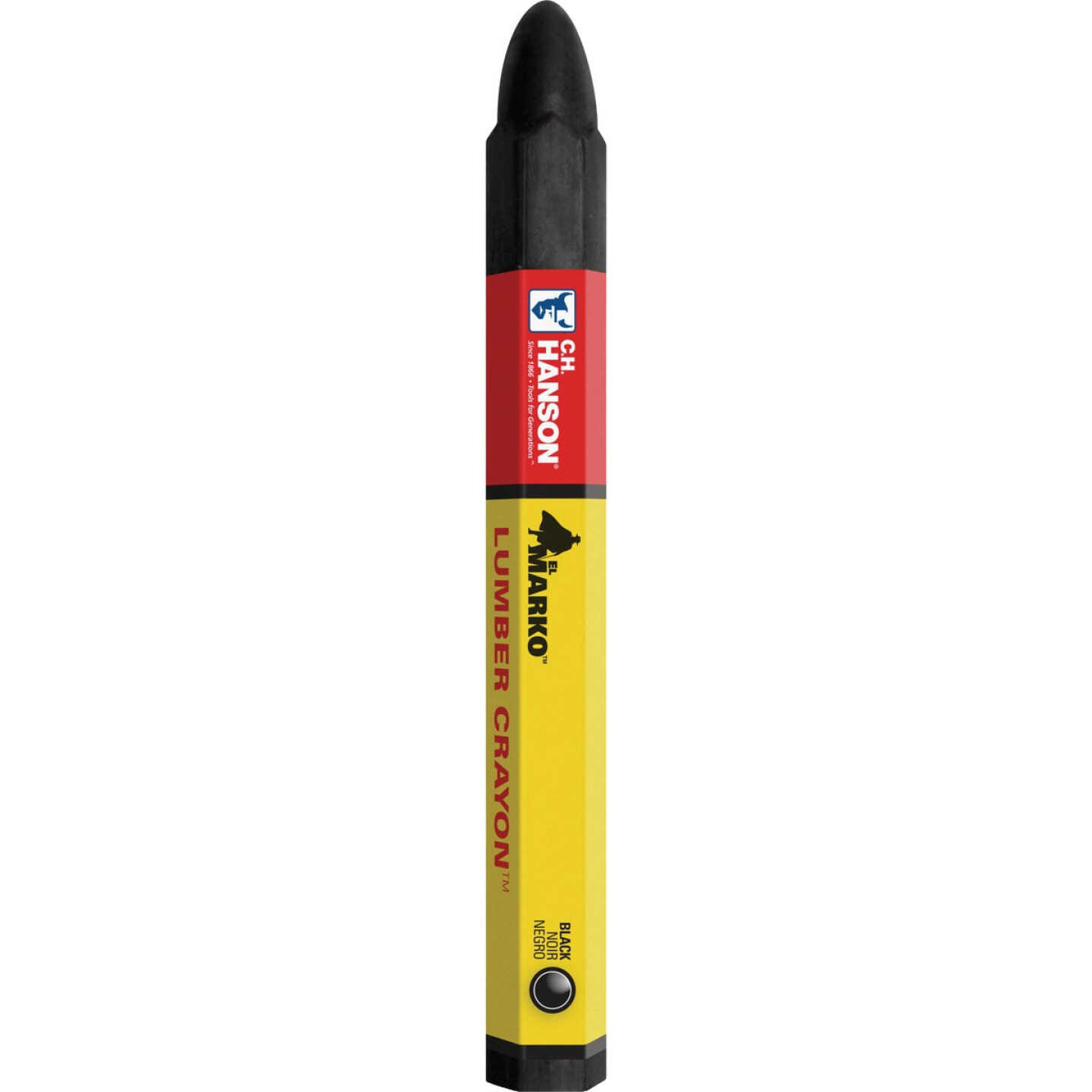 CH Hanson Black Lumber Crayon (12-Pack) Image 1