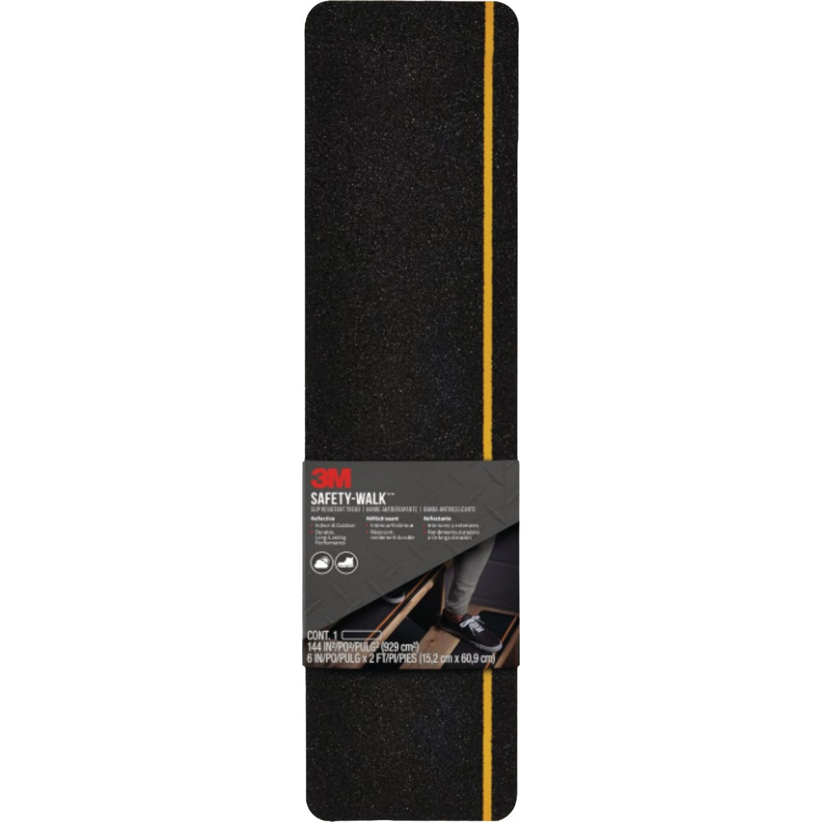 3M 6 In. x 24 In. Black Safety-Walk Slip-Resistant Reflective Tread Tape