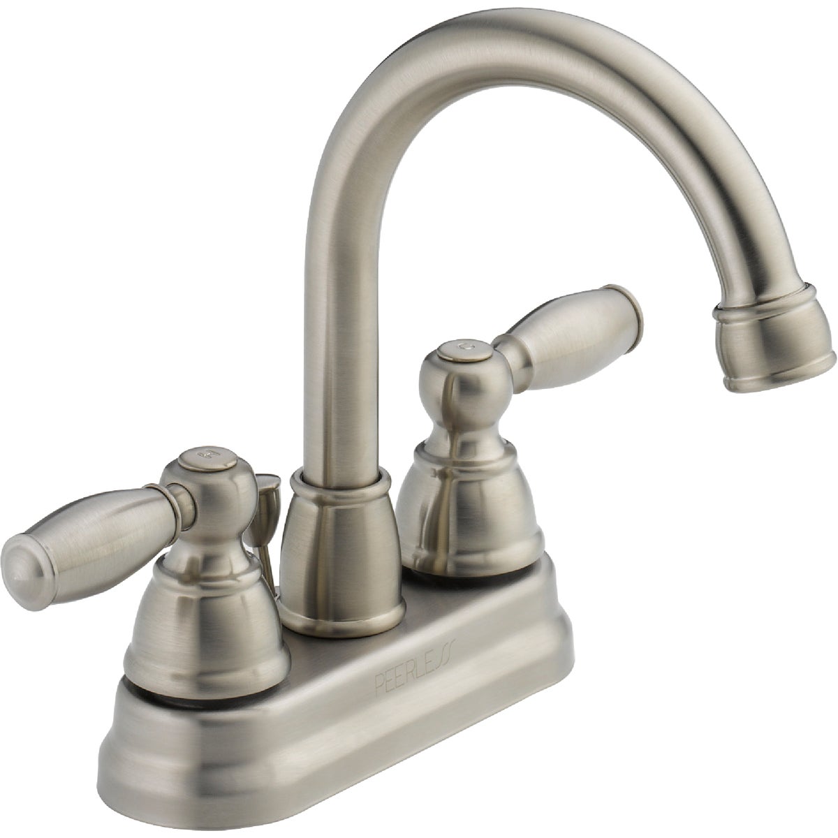 Peerless Claymore Brushed Nickel 2-Handle Lever 4 In. Centerset  Bathroom Faucet with Pop-Up Image 1