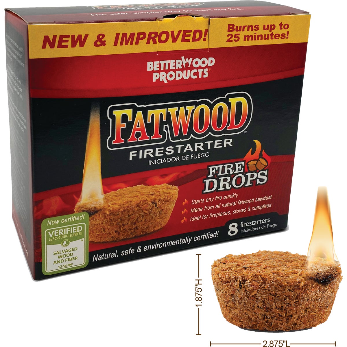 Fatwood Firedrops Fire Starter (8-Pack)