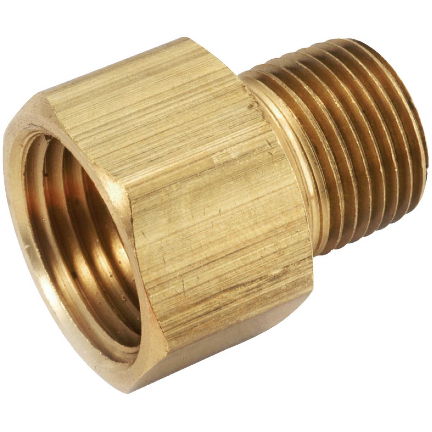 Anderson Metals 3/8 In. FPT x 1/4 In. MPT Brass Adapter Image 1