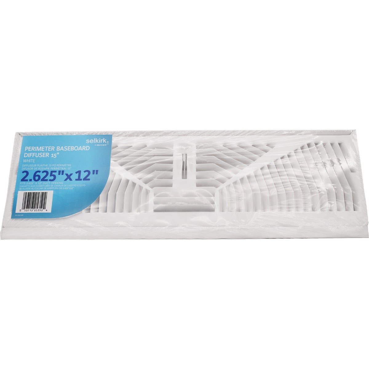 Selkirk 15 In. White Steel Baseboard Diffuser Image 2