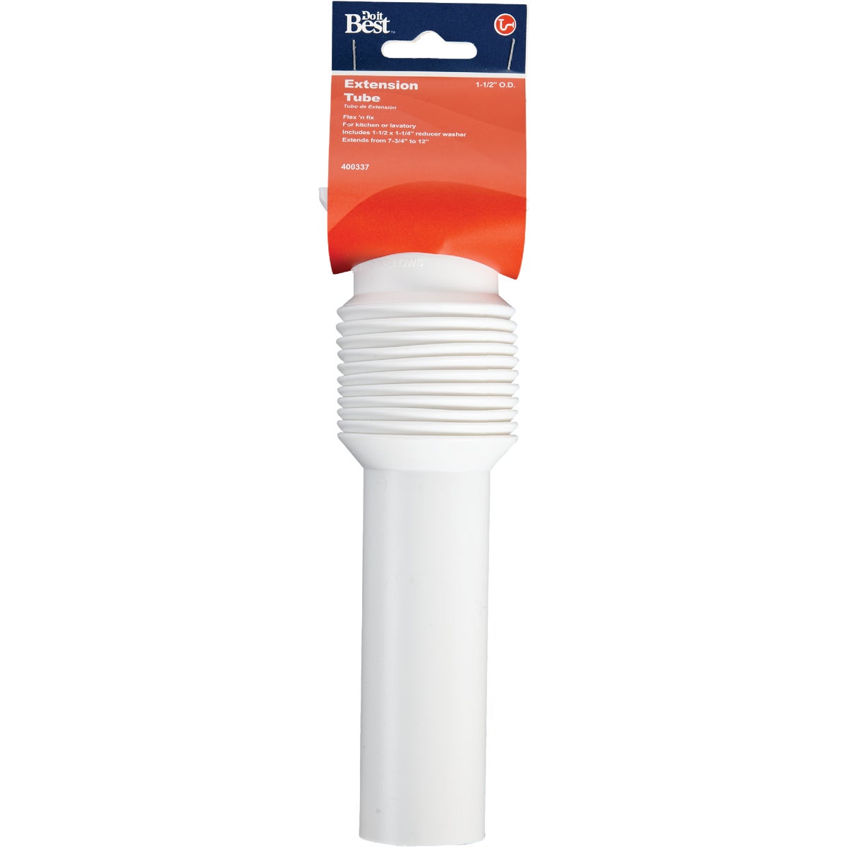 Do it Best 1-1/2 In. x 12 In. White Plastic Extension Tube Image 2