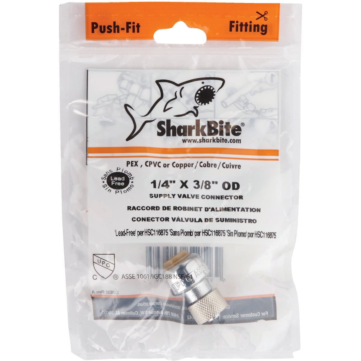 SharkBite 1/4 In. x 3/8 In. Push-to-Connect Brass Stop Valve Adapter Image 2