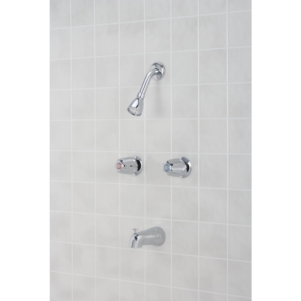 Home Impressions Chrome 2-Handle Metal Knob Tub & Shower Faucet Image 2