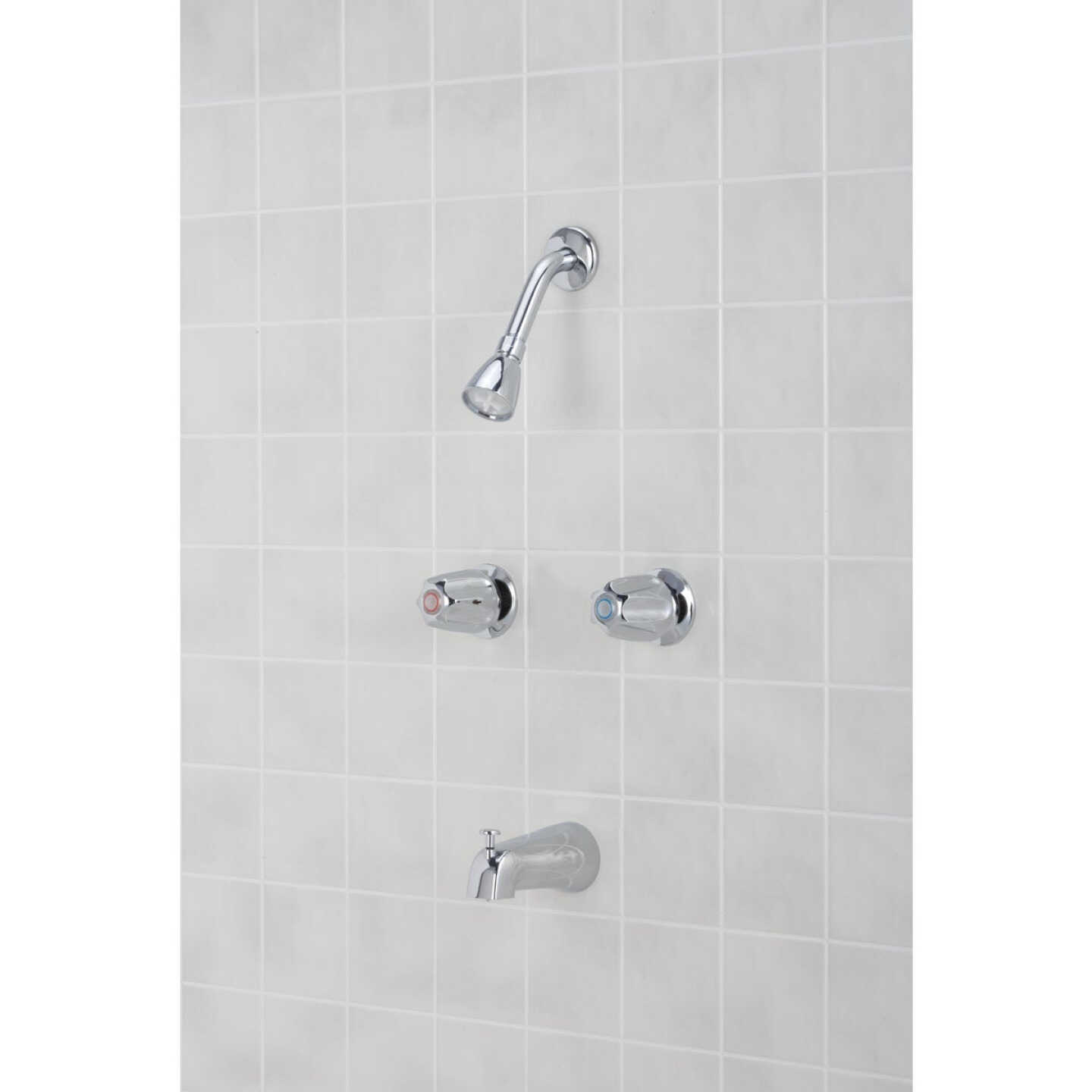 Home Impressions Chrome 2-Handle Metal Knob Tub & Shower Faucet Image 2