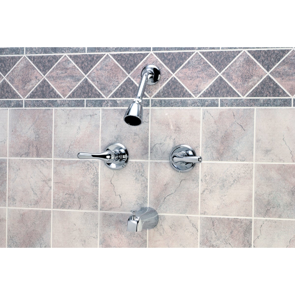 Home Impressions Chrome 2-Handle Metal Lever Tub & Shower Faucet Image 2