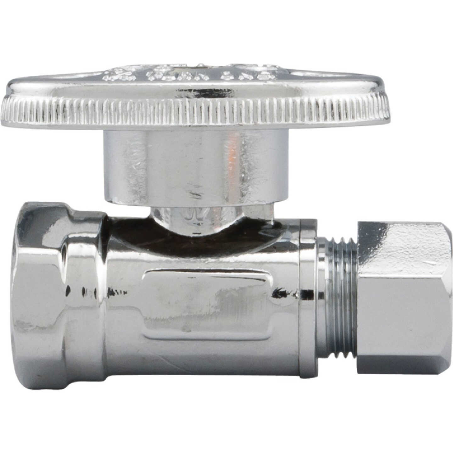 ProLine 3/8 In. FPT x 3/8 In. COMP Chrome-Plated Brass Straight Stop Image 1