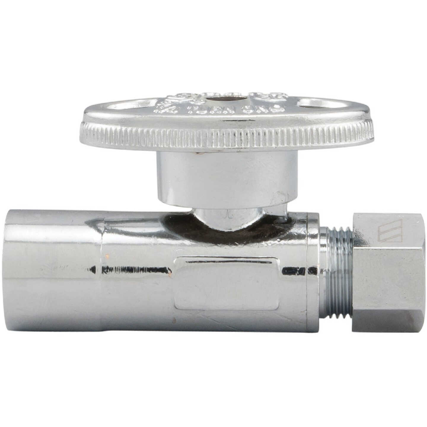 ProLine 1/2 In. SWT x 3/8 In. COMP Chrome-Plated Brass Straight Stop Image 1