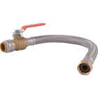 SharkBite 3/4 In. BV x 3/4 In. FIP x 18 In. L Stainless Steel Flex Water Heater Low Lead Ball Valve Image 1
