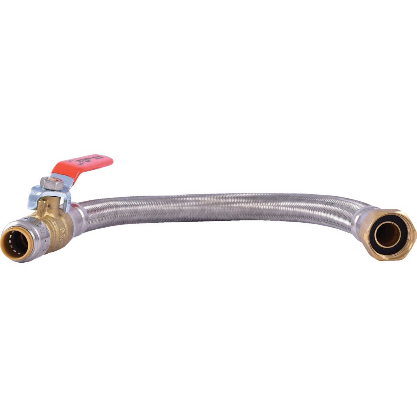 SharkBite 1/2 In. BV x 3/4 In. FIP x 18 In. L Stainless Steel Flex Water Heater Low Lead Ball Valve Image 7