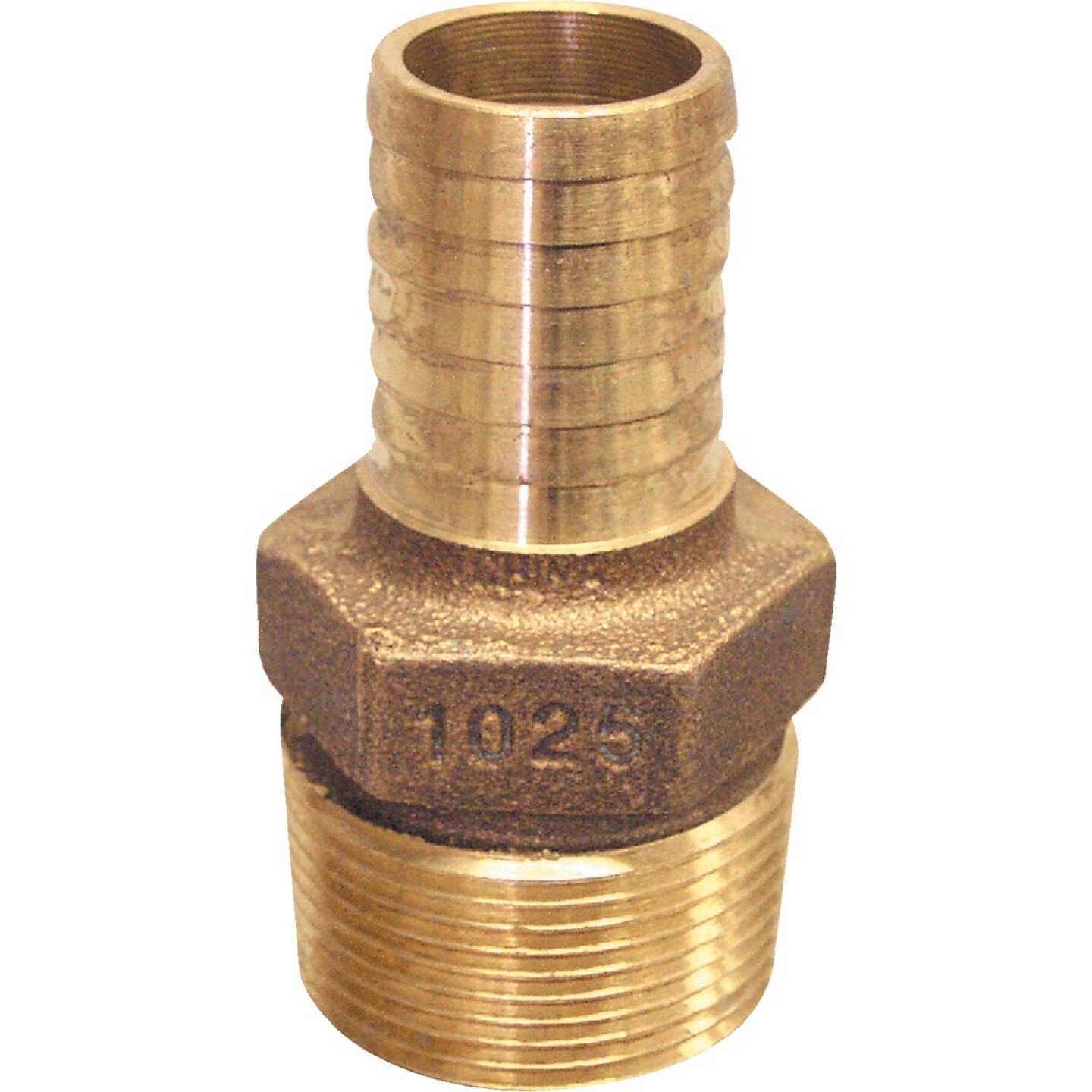 Merrill 1 In. MIP x 1-1/4 In. Insert Red Brass Hose Barb Reducing Adapter Image 1