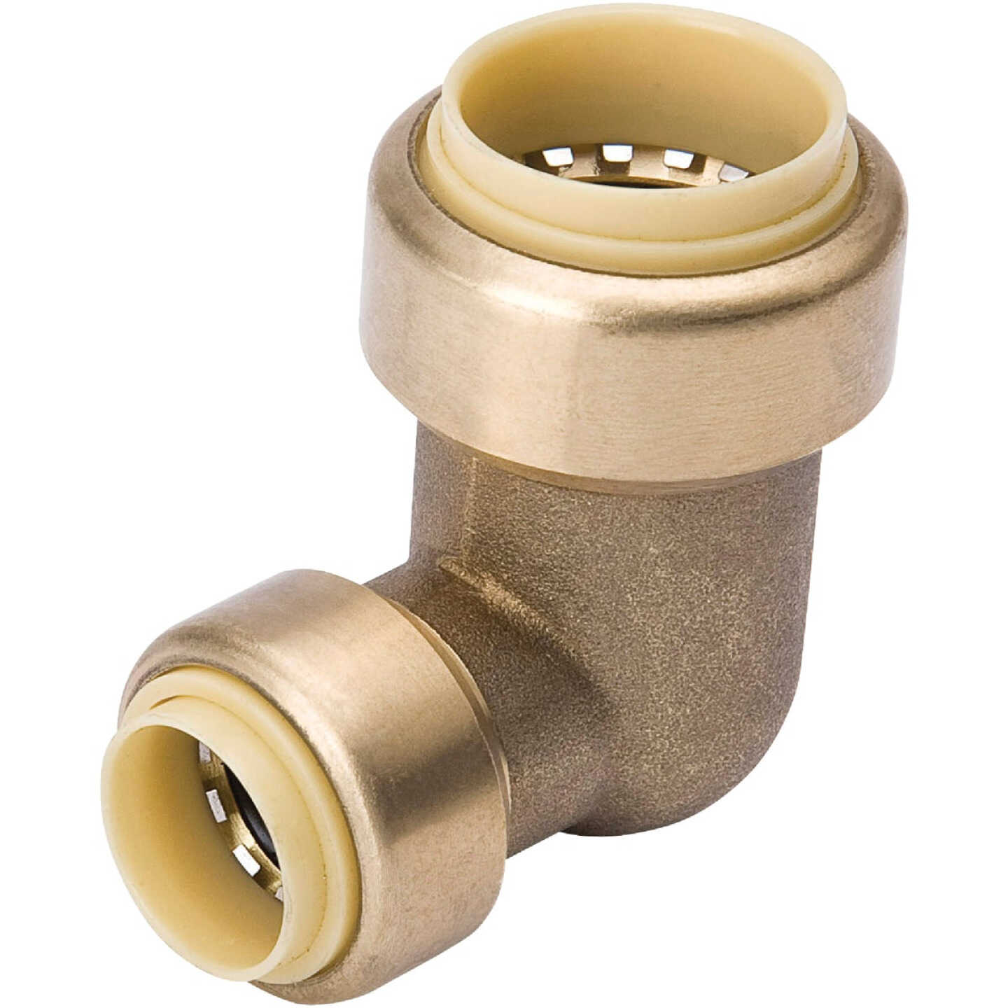 ProLine 3/4 In. PF x 1/2 In. PF Brass Push Fit Reducing 90 Elbow Image 1