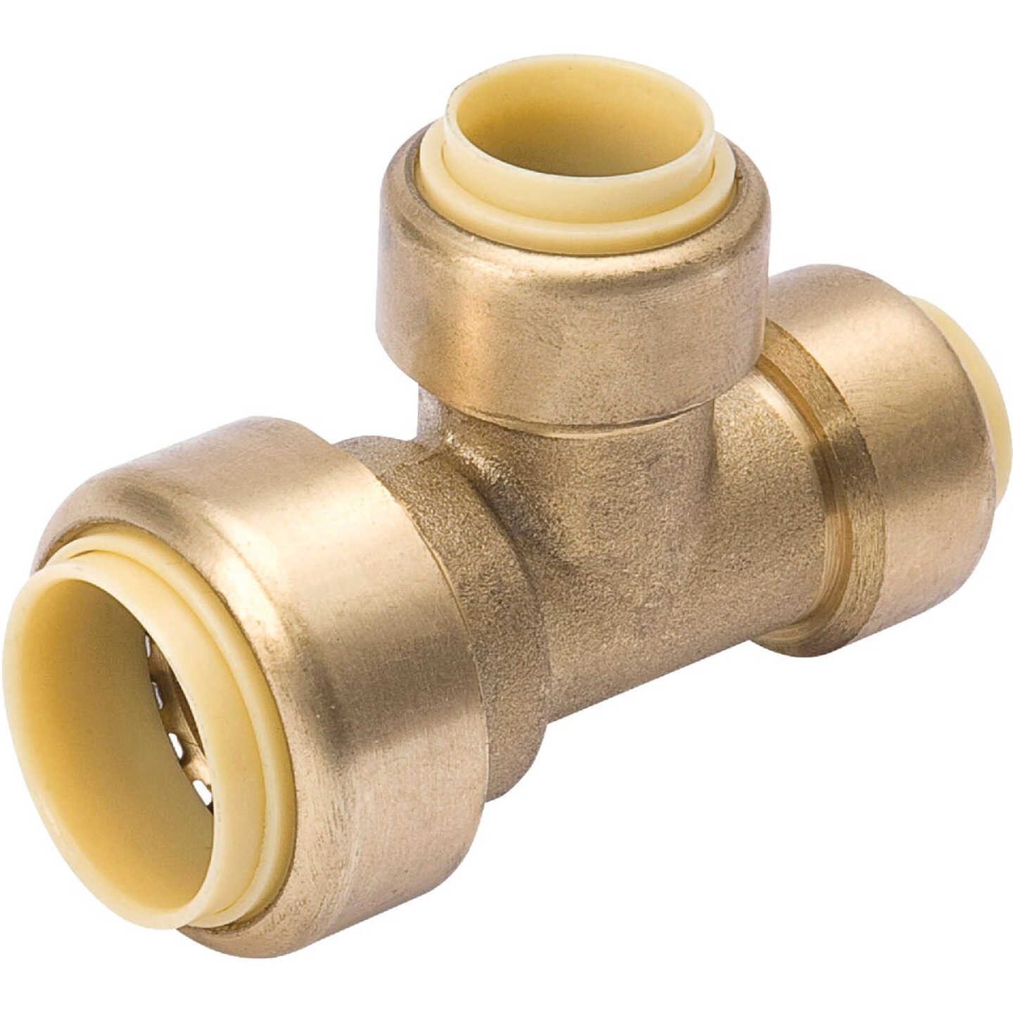 ProLine 3/4 In. PF x 1/2 In. PF x 1/2 In. PF Brass Push Fit Reducing Tee Image 1
