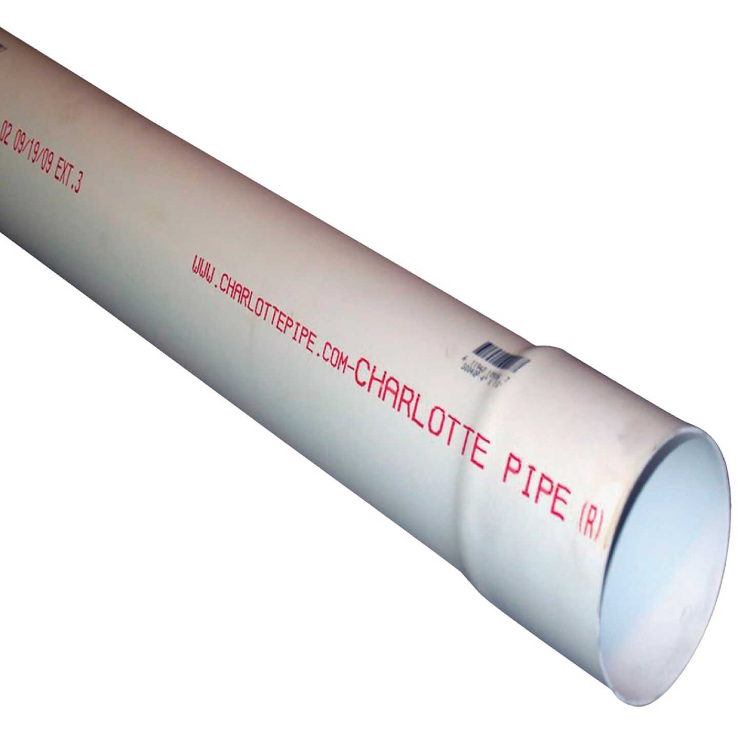 Charlotte Pipe 3 In. x 10 Ft. Solid PVC Drain and Sewer Pipe, Belled End Image 1