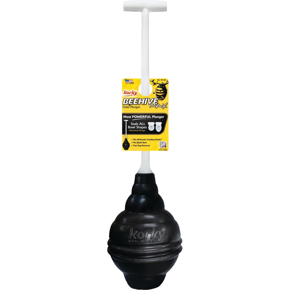 Korky Flexible Bellowed Head 6.5" Toilet Plunger