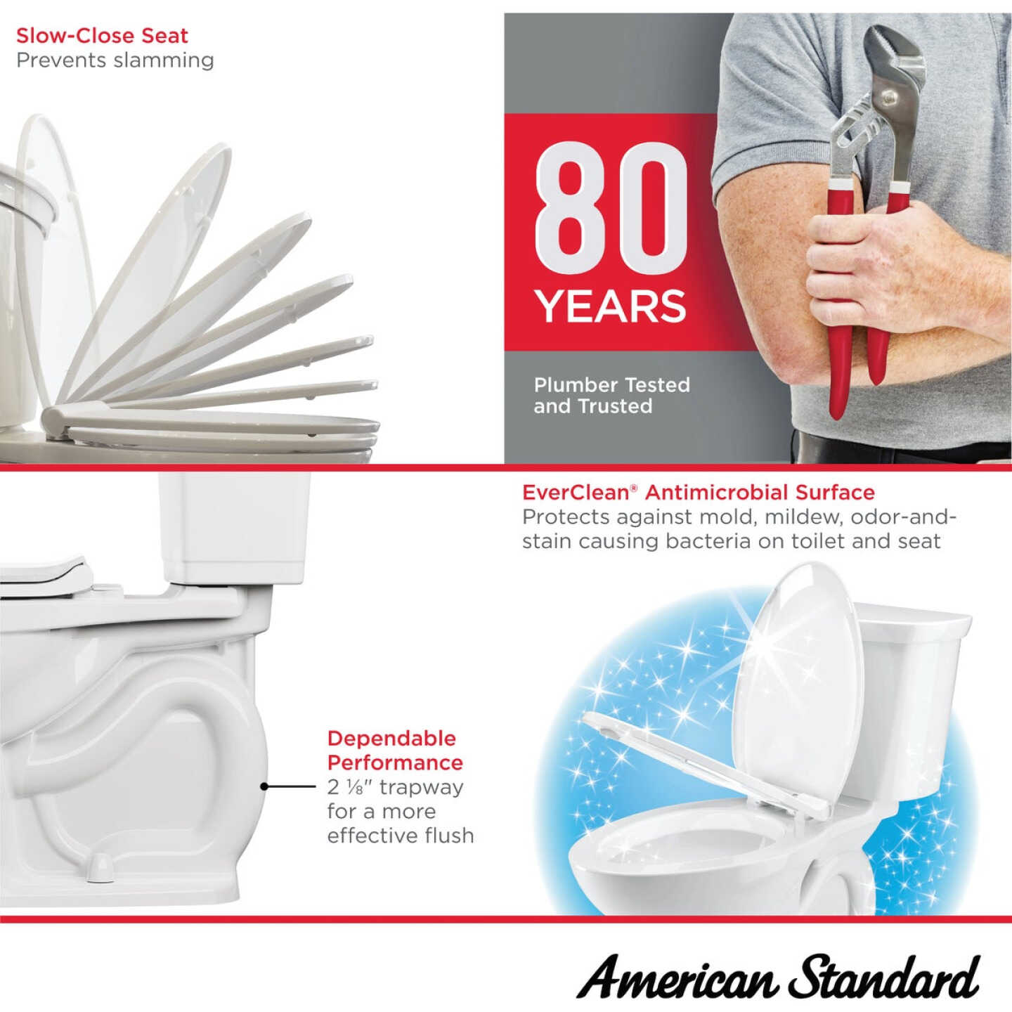 American Standard Cadet 10 In. Rough-In White Chair Height Elongated Bowl 1.28 GPF Toilet Image 5