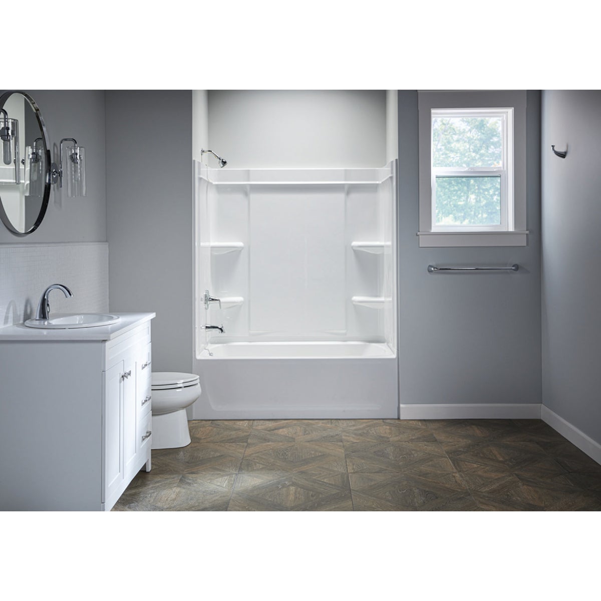 Sterling Ensemble Medley 60 In. L x 30 In. W x 55 In. H 3-Piece Wall Set in White Image 3