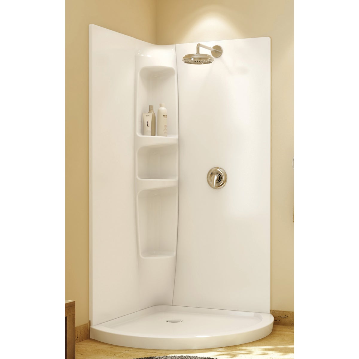 Maax Olympia 36 In. W x 36 In. D x 77 In. H 2-Piece Corner Shower Wall Set in White