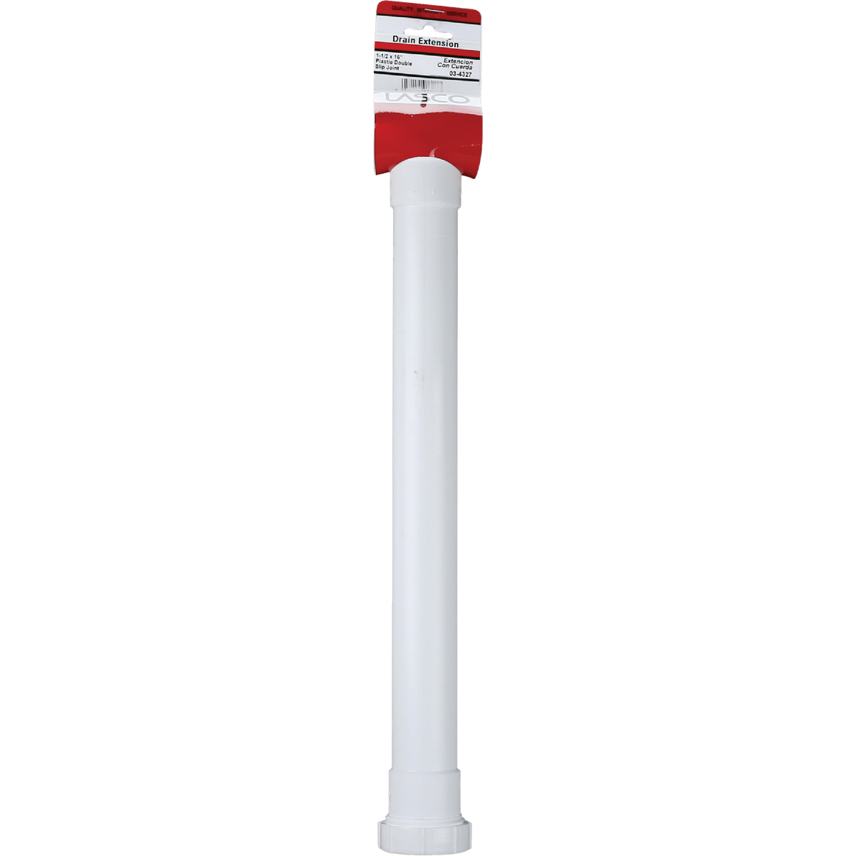 Lasco 1-1/2 In. OD x 16 In. L White Plastic Double-End Extension Tube Image 2