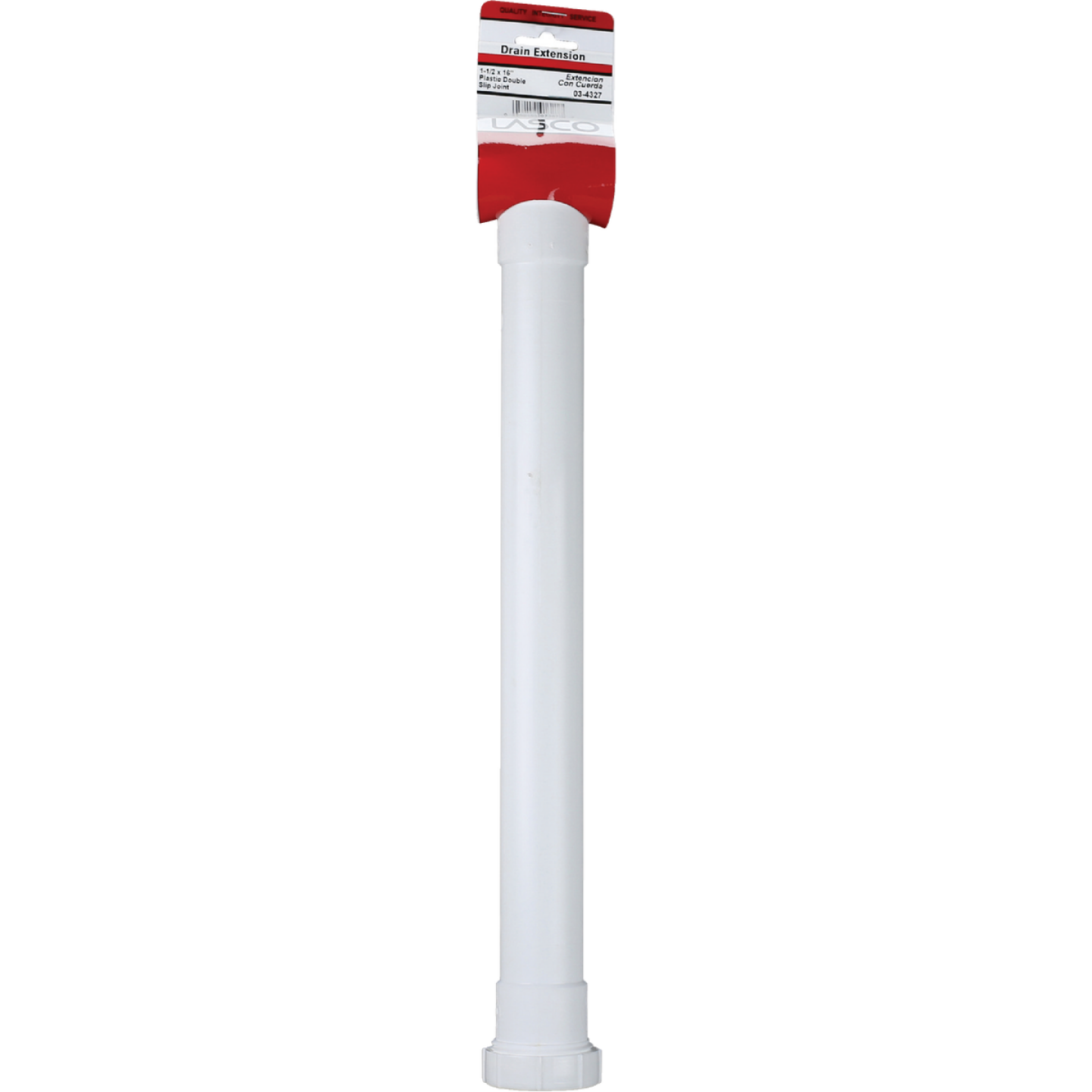 Lasco 1-1/2 In. OD x 16 In. L White Plastic Double-End Extension Tube Image 2
