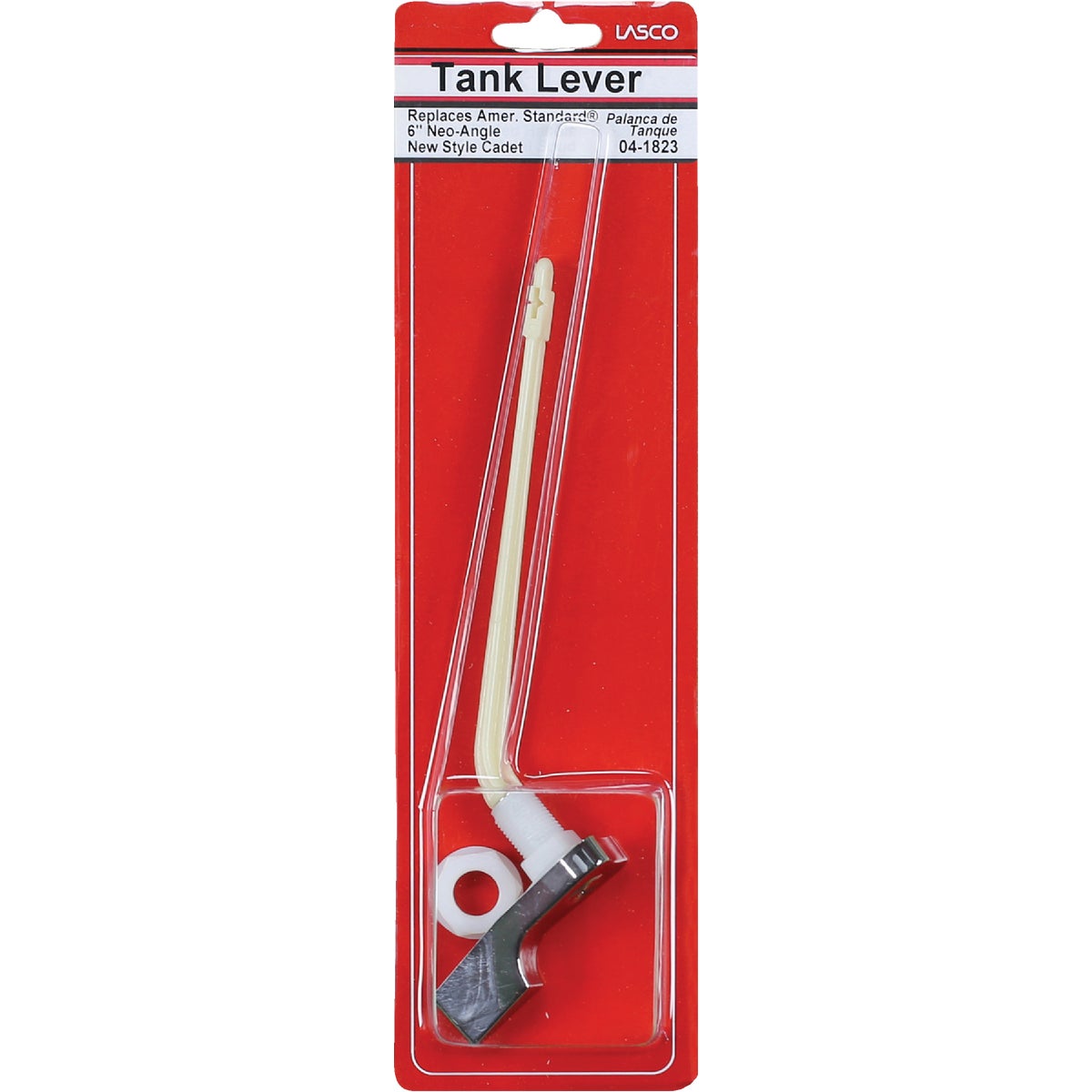 Lasco 45 Degree Chrome Tank Lever with Plastic Arm For American Standard Image 2