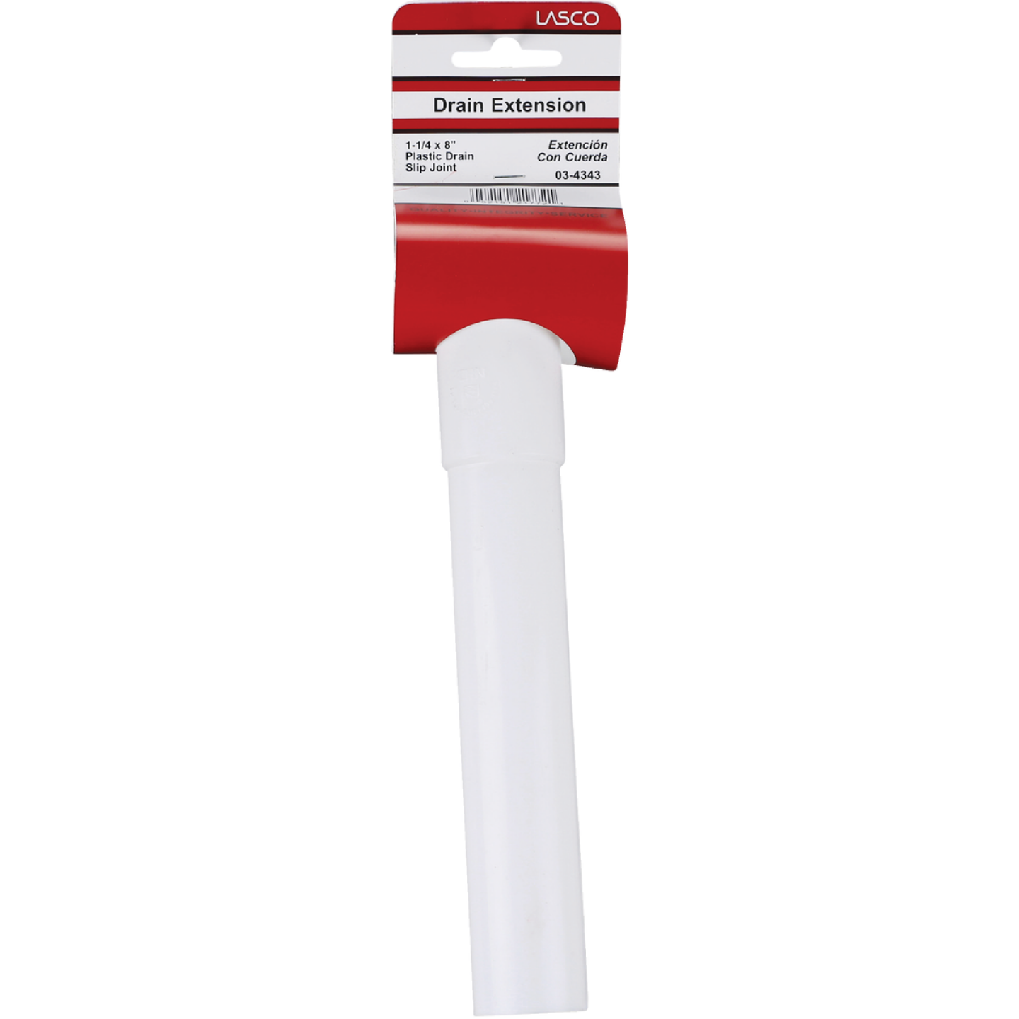 Lasco 1-1/4 In. OD x 8 In. L White Plastic Extension Tube Image 2