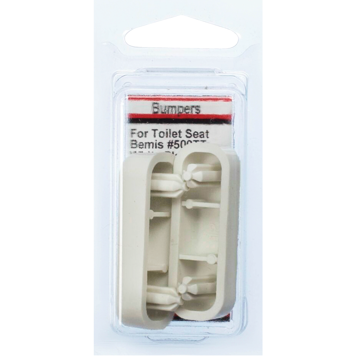 Lasco 3/4" x 1-3/16" White Plastic Toilet Seat Bumper Set Image 2