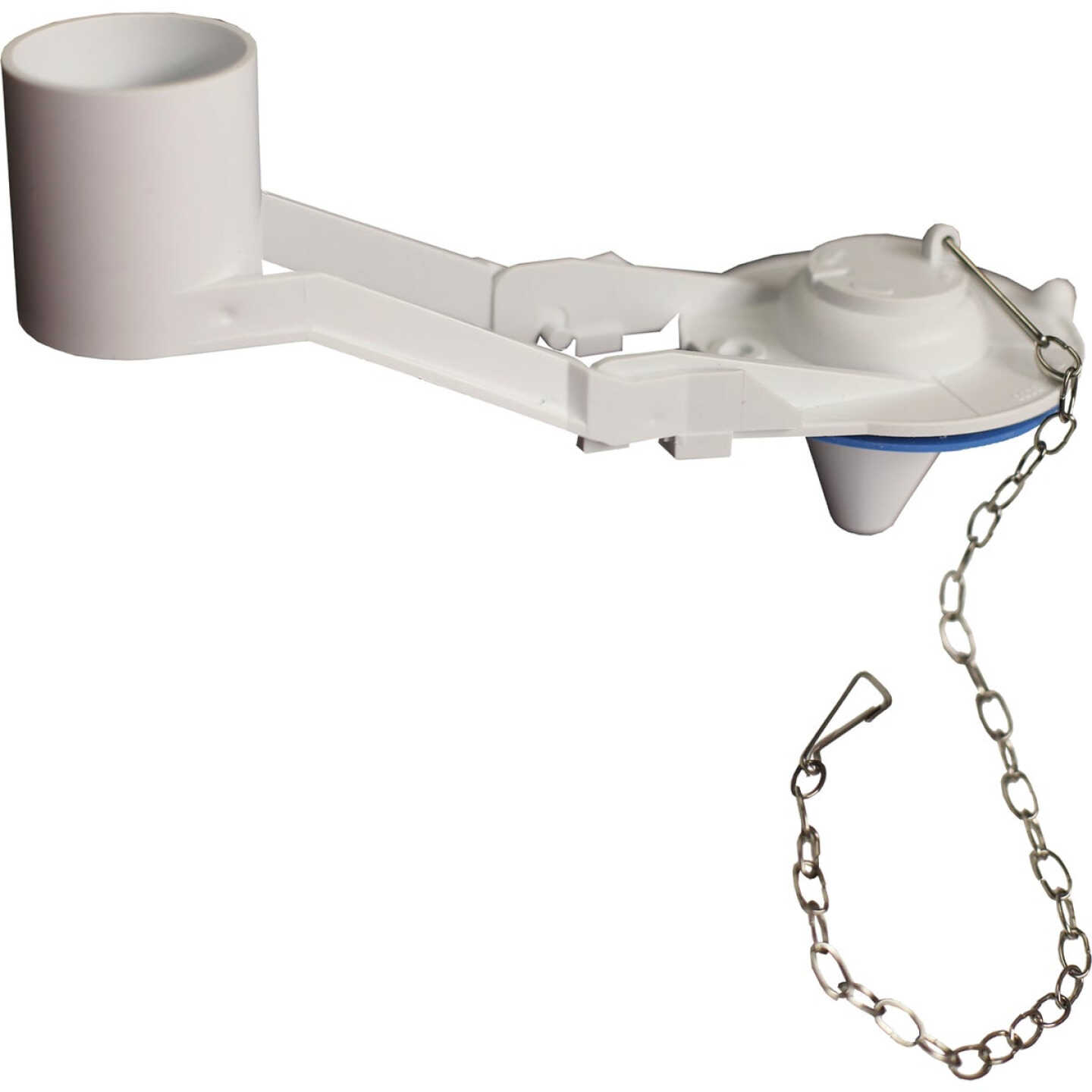 Lasco Coast White Plastic Counter Balanced Flapper with Stainless Steel Chain Image 1