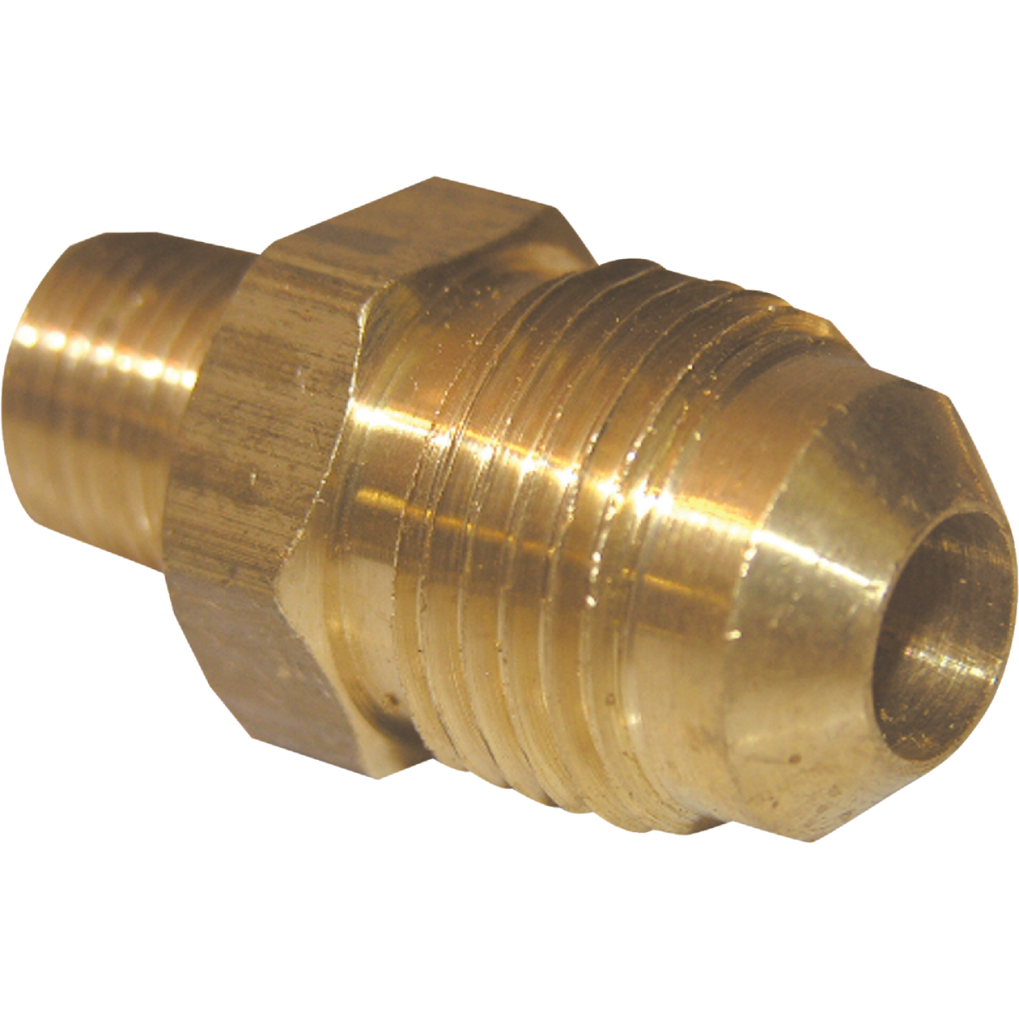 Lasco 3/8 In. M x 1/4 In. MPT Brass Flare Adapter Image 1
