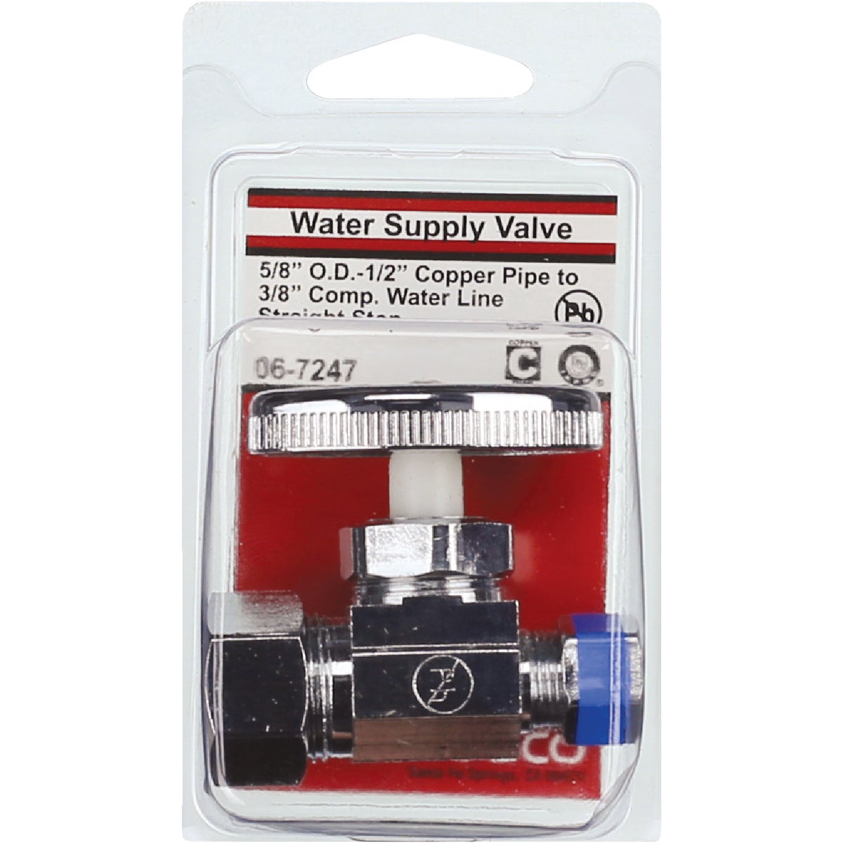 Lasco 5/8 In. Comp Inlet x 3/8 In. Comp Outlet Brass Straight Stop Valve Image 2