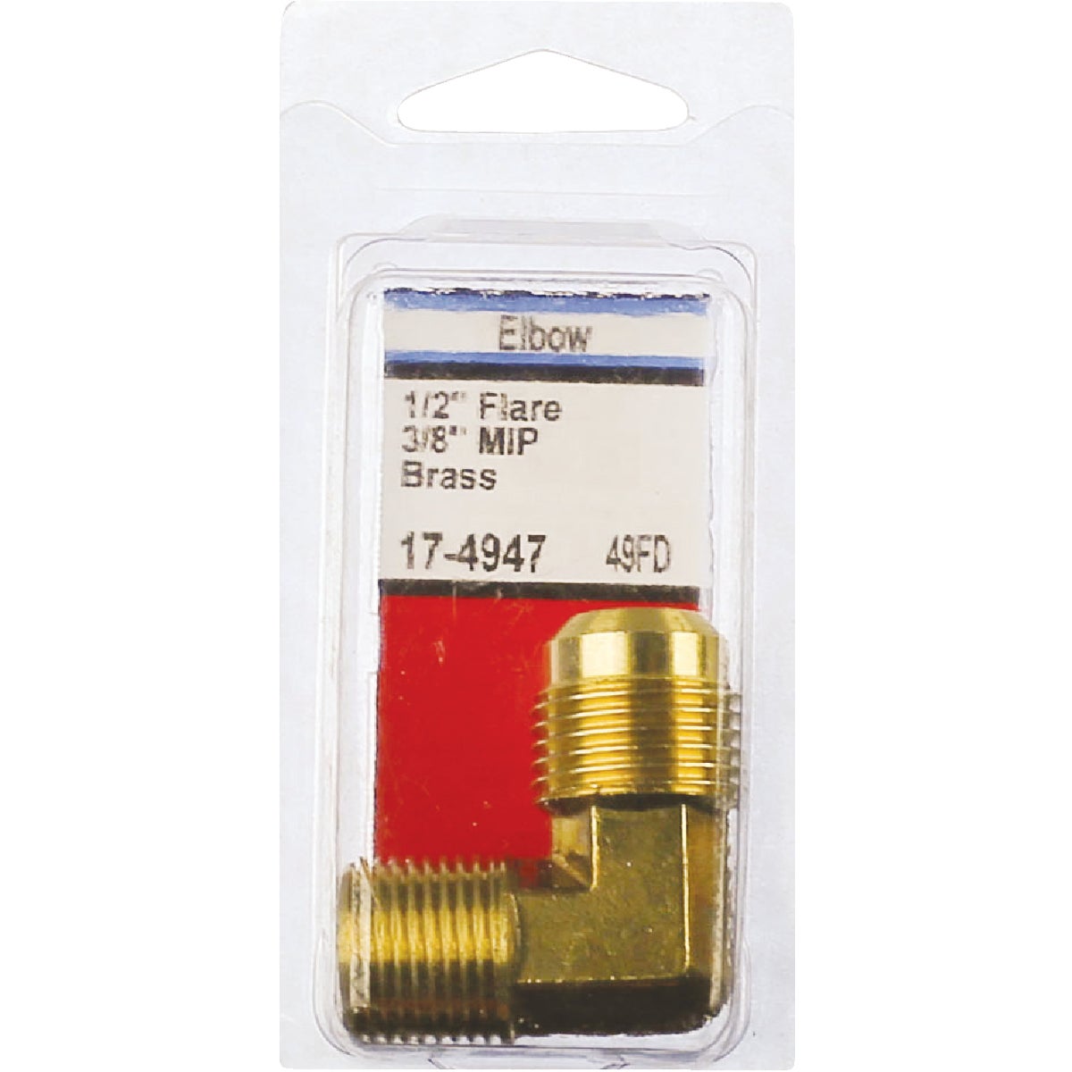 Lasco 1/2 In. MFL x 3/8 In. MPT 90 Deg. Flare Brass Elbow (1/4 Bend) Image 2