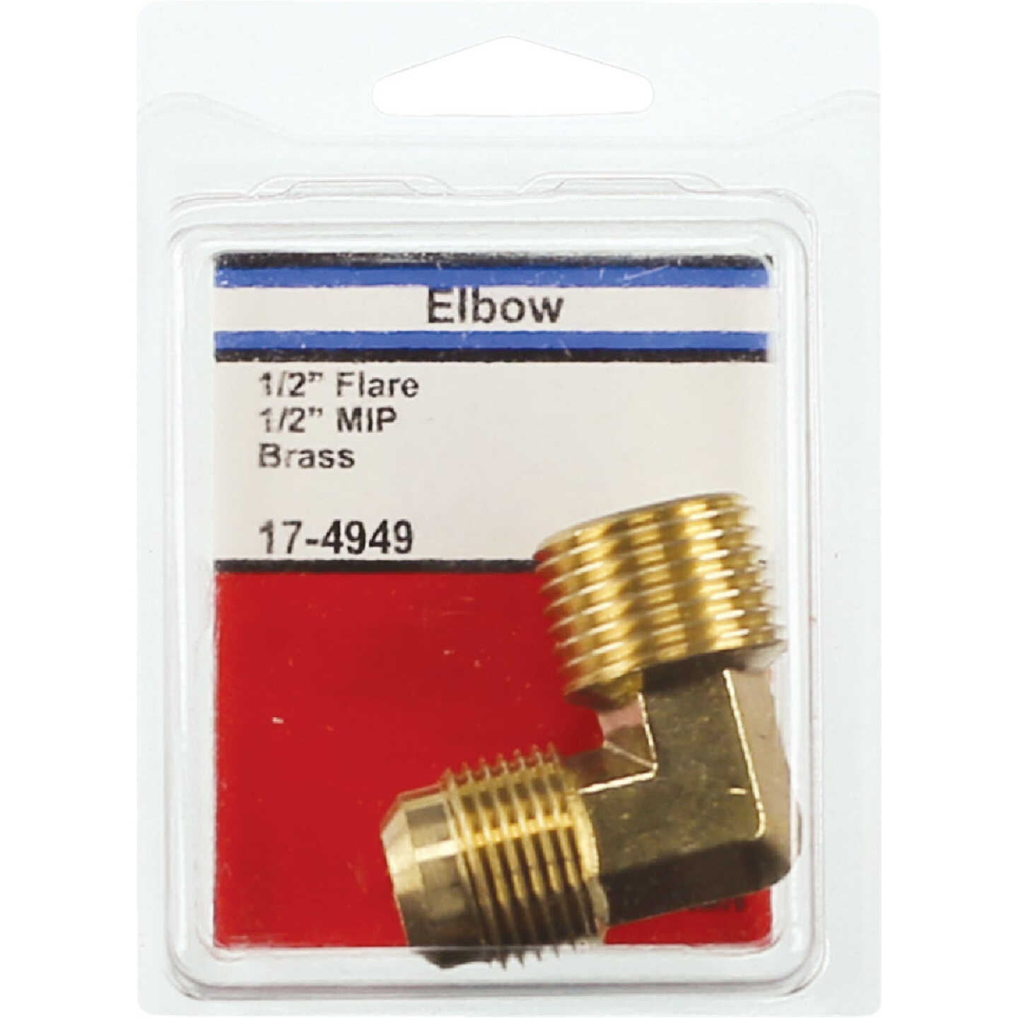 Lasco 1/2 In. MFL x 1/2 In. MPT 90 Deg. Flare Brass Elbow (1/4 Bend) Image 2