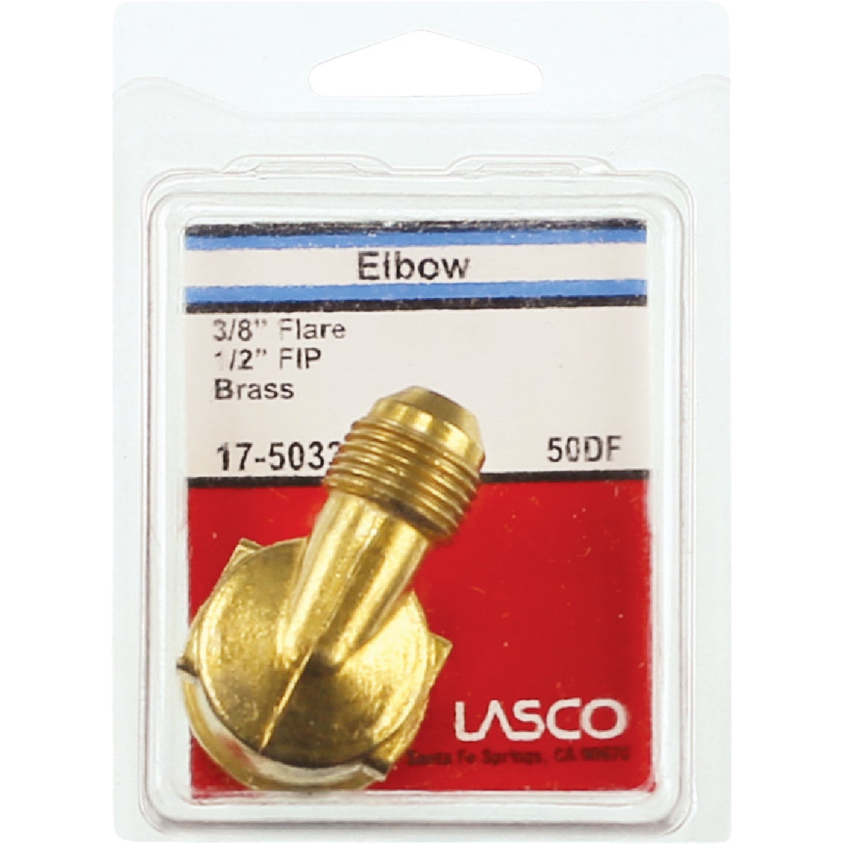 Lasco 3/8 In. MFL x 1/2 In. FPT 90 Deg. Flare Brass Elbow (1/4 Bend) Image 2